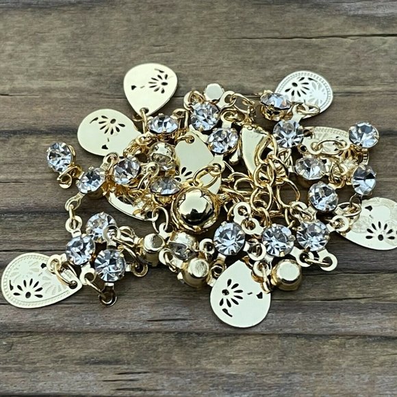 Women Anklet Gold Tone Fashion Jewelry Crystals Accent Fashion Bracelet - Picture 9 of 11